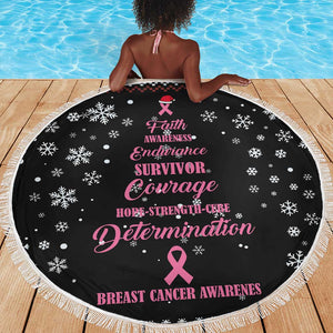 Christmas Tree Breast Cancer Afro Beach Blanket Survivor African