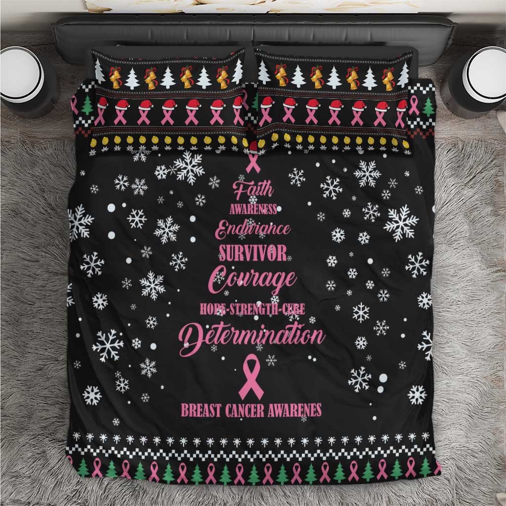 Christmas Tree Breast Cancer Afro Bedding Set Survivor African