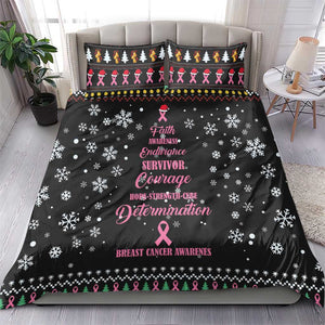 Christmas Tree Breast Cancer Afro Bedding Set Survivor African