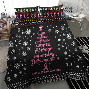 Christmas Tree Breast Cancer Afro Bedding Set Survivor African