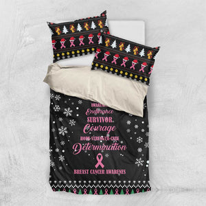 Christmas Tree Breast Cancer Afro Bedding Set Survivor African