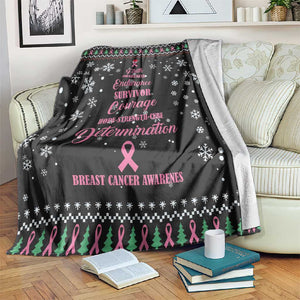 Christmas Tree Breast Cancer Afro Blanket Survivor African