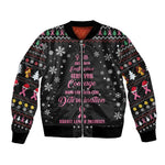 Christmas Tree Breast Cancer Afro Bomber Jacket Survivor African