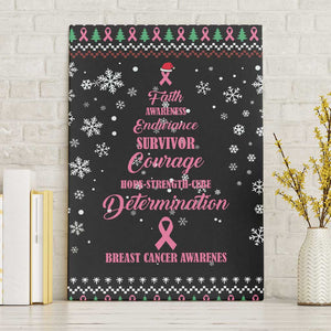 Christmas Tree Breast Cancer Afro Canvas Wall Art Survivor African