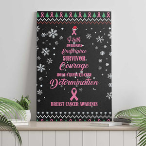 Christmas Tree Breast Cancer Afro Canvas Wall Art Survivor African