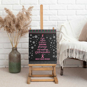 Christmas Tree Breast Cancer Afro Canvas Wall Art Survivor African