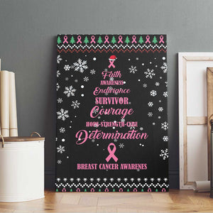 Christmas Tree Breast Cancer Afro Canvas Wall Art Survivor African