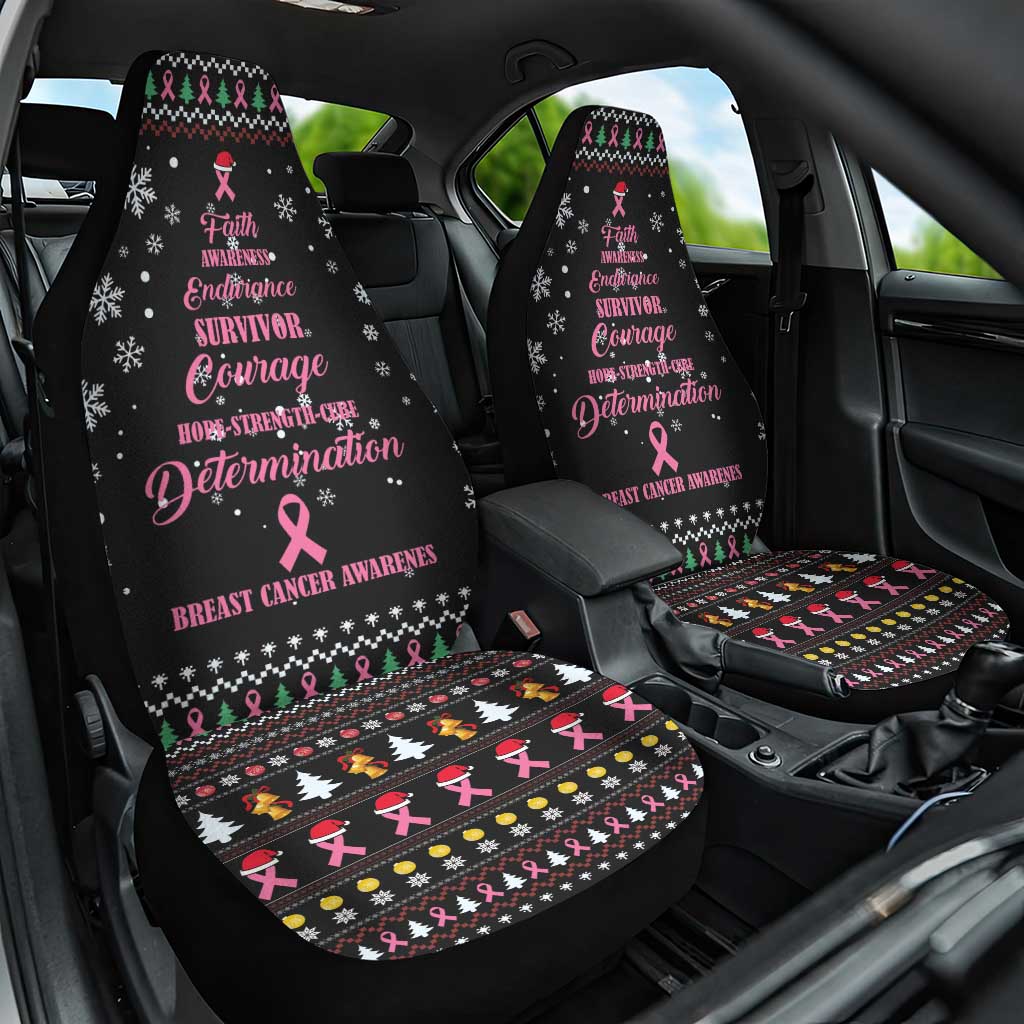 Christmas Tree Breast Cancer Afro Car Seat Cover Survivor African