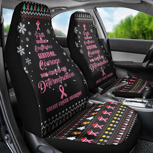 Christmas Tree Breast Cancer Afro Car Seat Cover Survivor African