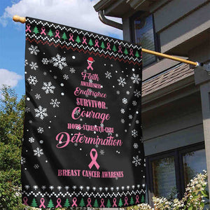 Christmas Tree Breast Cancer Afro Garden Flag Survivor African