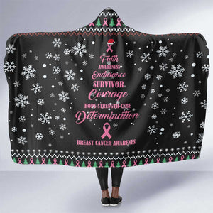 Christmas Tree Breast Cancer Afro Hooded Blanket Survivor African