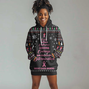 Christmas Tree Breast Cancer Afro Hoodie Dress Survivor African