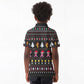 Christmas Tree Breast Cancer Afro Kid Polo Shirt Survivor African