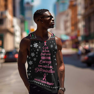 Christmas Tree Breast Cancer Afro Men Tank Top Survivor African