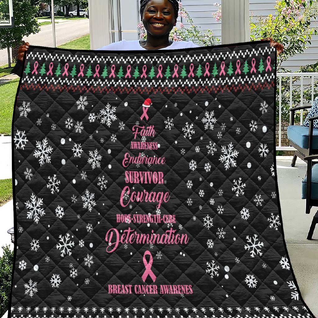 Christmas Tree Breast Cancer Afro Quilt Survivor African