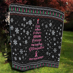 Christmas Tree Breast Cancer Afro Quilt Survivor African