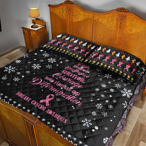 Christmas Tree Breast Cancer Afro Quilt Bed Set Survivor African