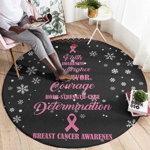 Christmas Tree Breast Cancer Afro Round Carpet Survivor African