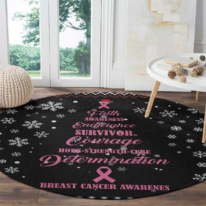 Christmas Tree Breast Cancer Afro Round Carpet Survivor African