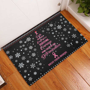 Christmas Tree Breast Cancer Afro Rubber Doormat Survivor African