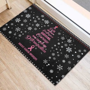 Christmas Tree Breast Cancer Afro Rubber Doormat Survivor African