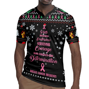 Christmas Tree Breast Cancer Afro Rugby Jersey Survivor African