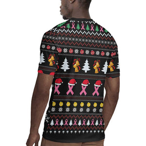 Christmas Tree Breast Cancer Afro Rugby Jersey Survivor African