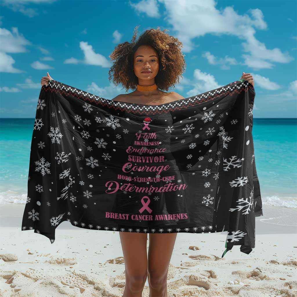 Christmas Tree Breast Cancer Afro Sarong Survivor African