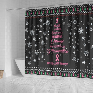 Christmas Tree Breast Cancer Afro Shower Curtain Survivor African