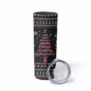 Christmas Tree Breast Cancer Afro Skinny Tumbler Survivor African