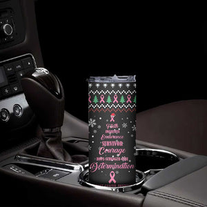 Christmas Tree Breast Cancer Afro Skinny Tumbler Survivor African