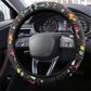 Christmas Tree Breast Cancer Afro Steering Wheel Cover Survivor African