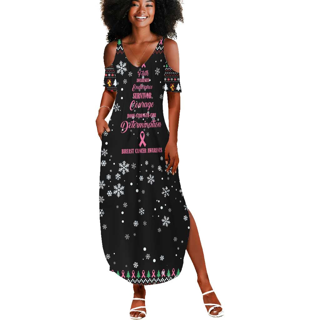 Christmas Tree Breast Cancer Afro Summer Maxi Dress Survivor African