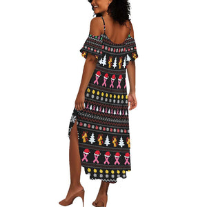 Christmas Tree Breast Cancer Afro Summer Maxi Dress Survivor African