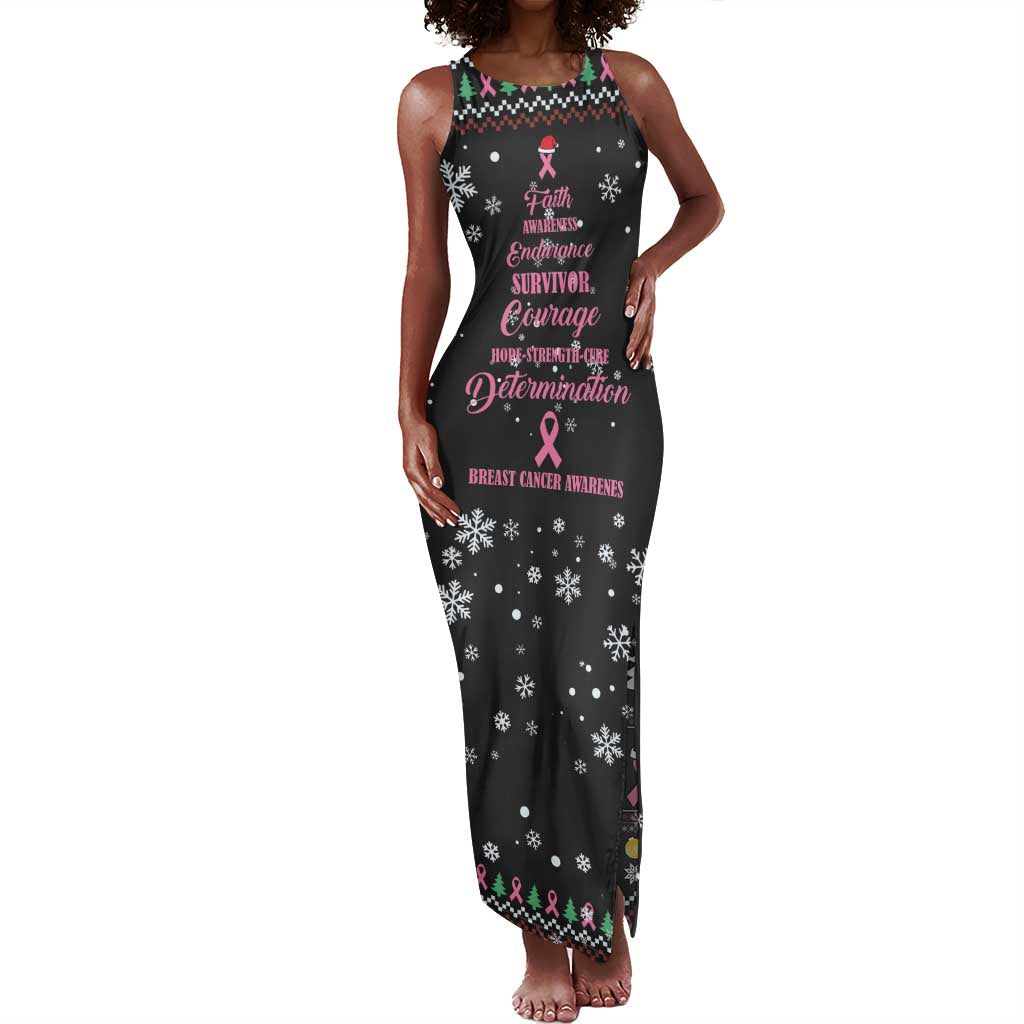 Christmas Tree Breast Cancer Afro Tank Maxi Dress Survivor African