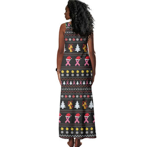 Christmas Tree Breast Cancer Afro Tank Maxi Dress Survivor African