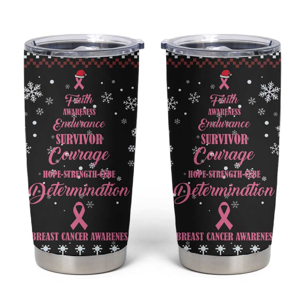 Christmas Tree Breast Cancer Afro Tumbler Cup Survivor African