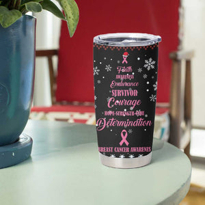 Christmas Tree Breast Cancer Afro Tumbler Cup Survivor African