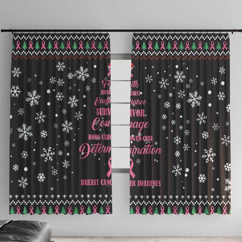 Christmas Tree Breast Cancer Afro Window Curtain Survivor African