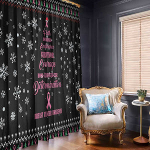 Christmas Tree Breast Cancer Afro Window Curtain Survivor African