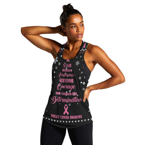 Christmas Tree Breast Cancer Afro Women Racerback Tank Survivor African