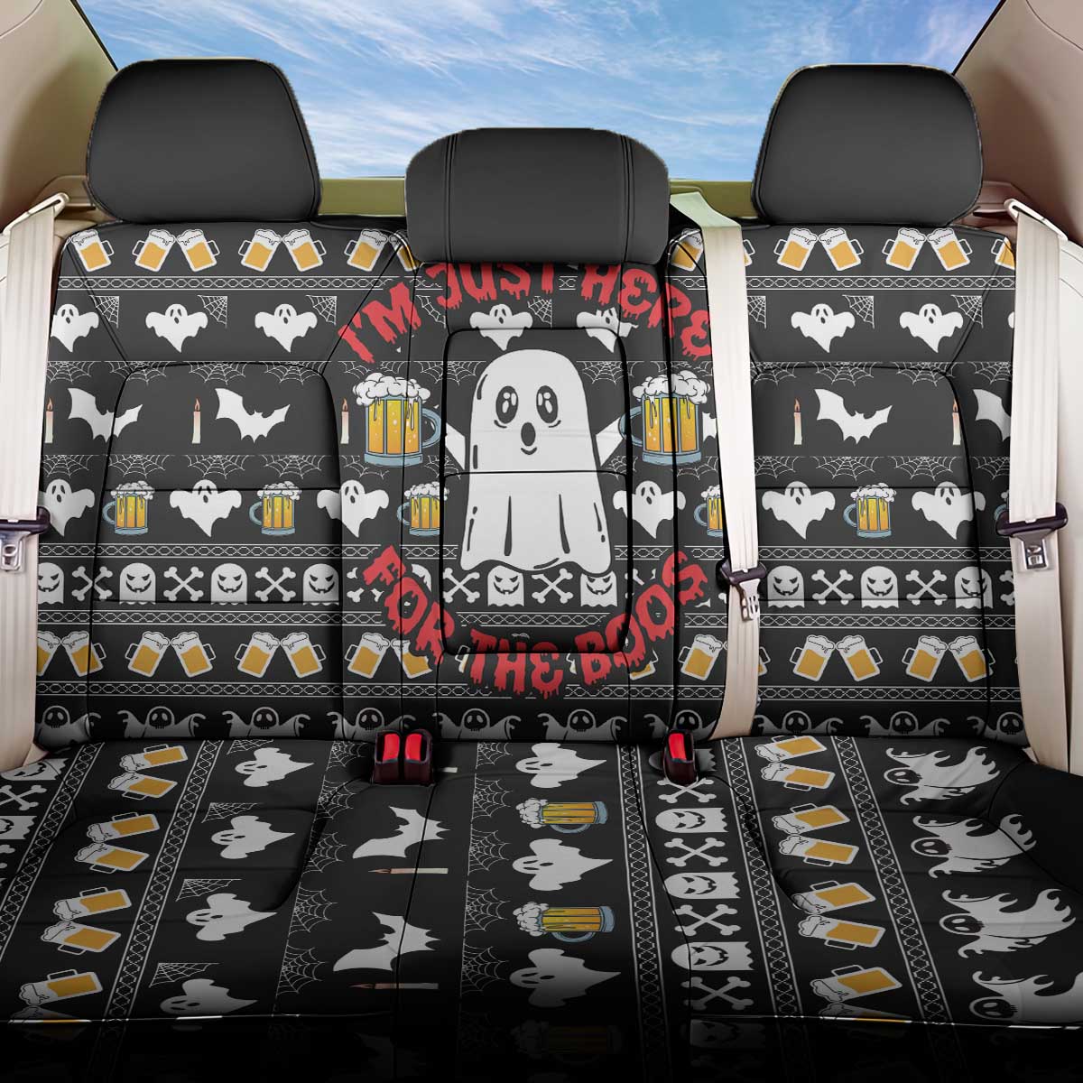 Christmas Africa Boo Beer Back Car Seat Cover I'm Just Here For The Boss