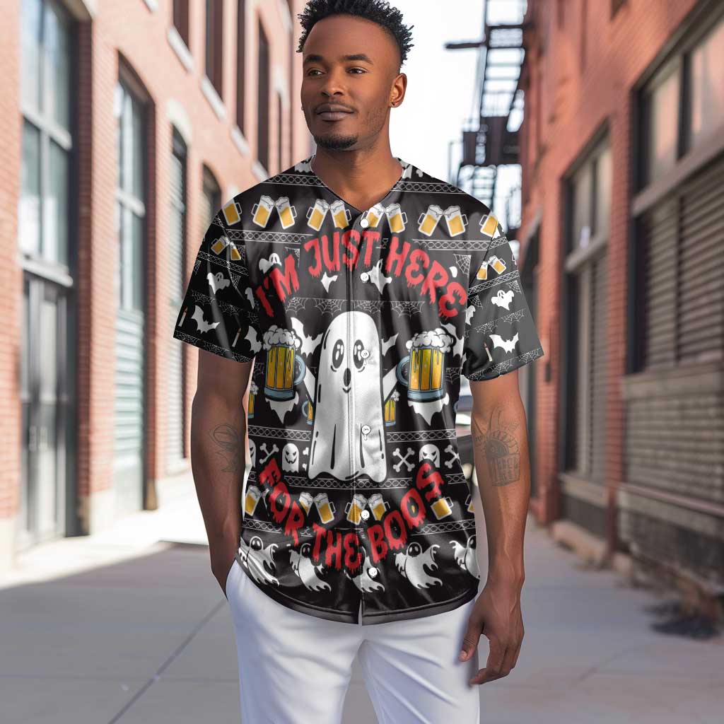 Christmas Africa Boo Beer Baseball Jersey I'm Just Here For The Boss