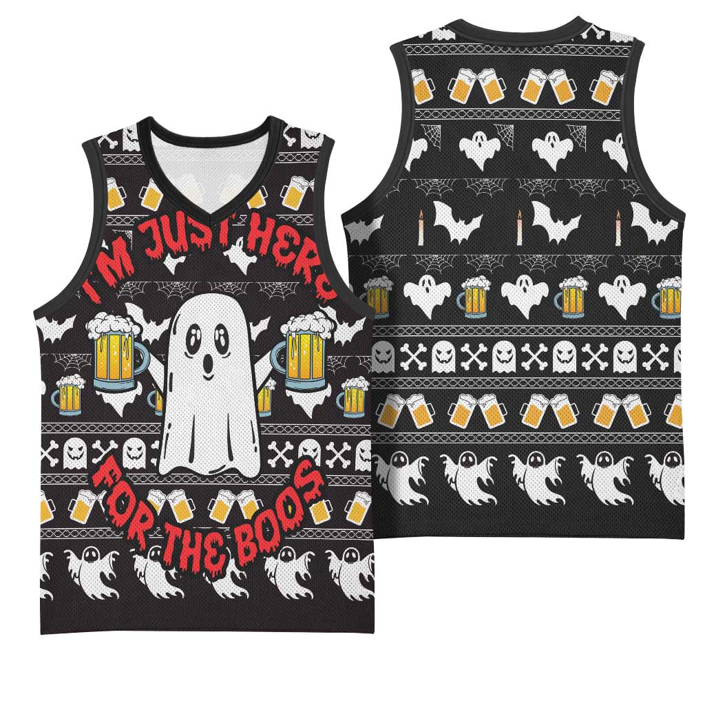 Christmas Africa Boo Beer Basketball Jersey I'm Just Here For The Boss DT03