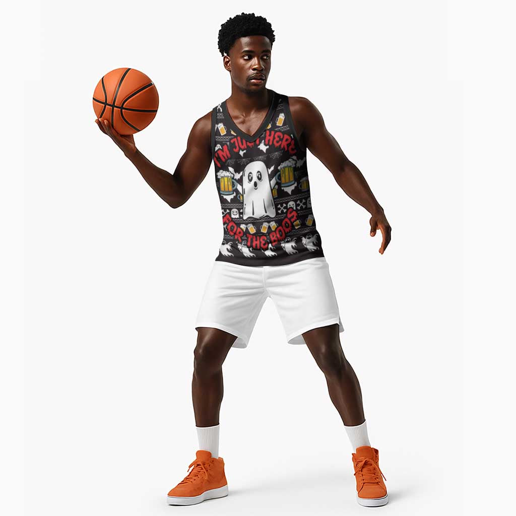 Christmas Africa Boo Beer Basketball Jersey I'm Just Here For The Boss DT03