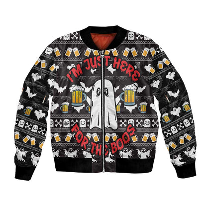Christmas Africa Boo Beer Bomber Jacket I'm Just Here For The Boss