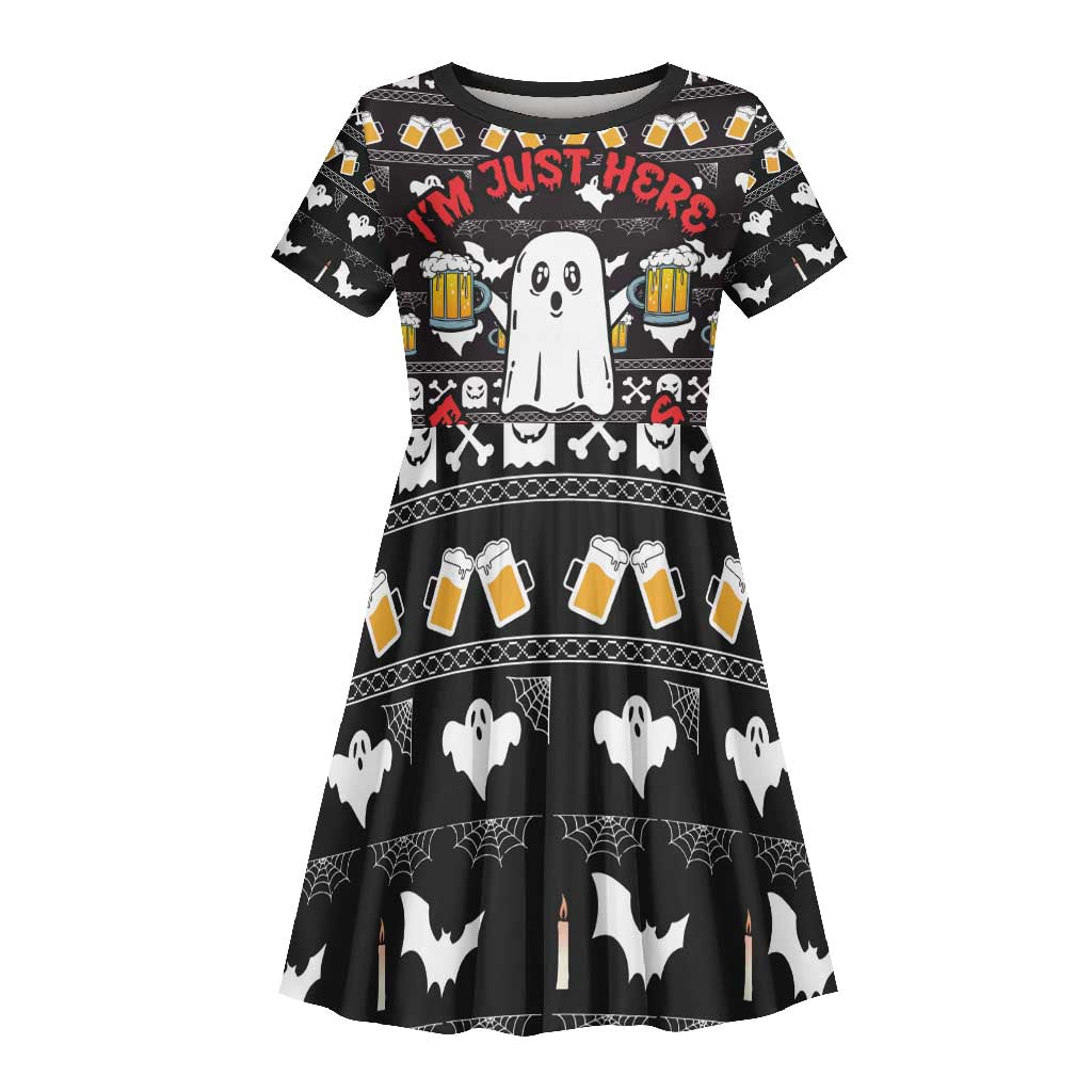 Christmas Africa Boo Beer Kid Short Sleeve Dress I'm Just Here For The Boss