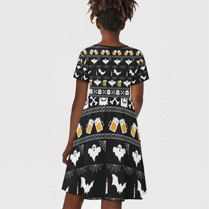 Christmas Africa Boo Beer Kid Short Sleeve Dress I'm Just Here For The Boss