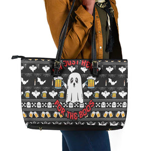 Christmas Africa Boo Beer Leather Tote Bag I'm Just Here For The Boss