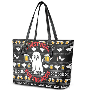 Christmas Africa Boo Beer Leather Tote Bag I'm Just Here For The Boss